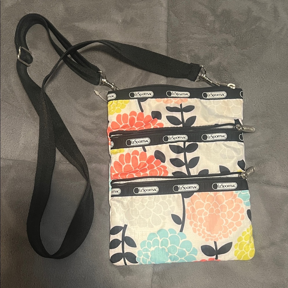 LeSportsac Floral Crossbody Bag - Black and Multicolor